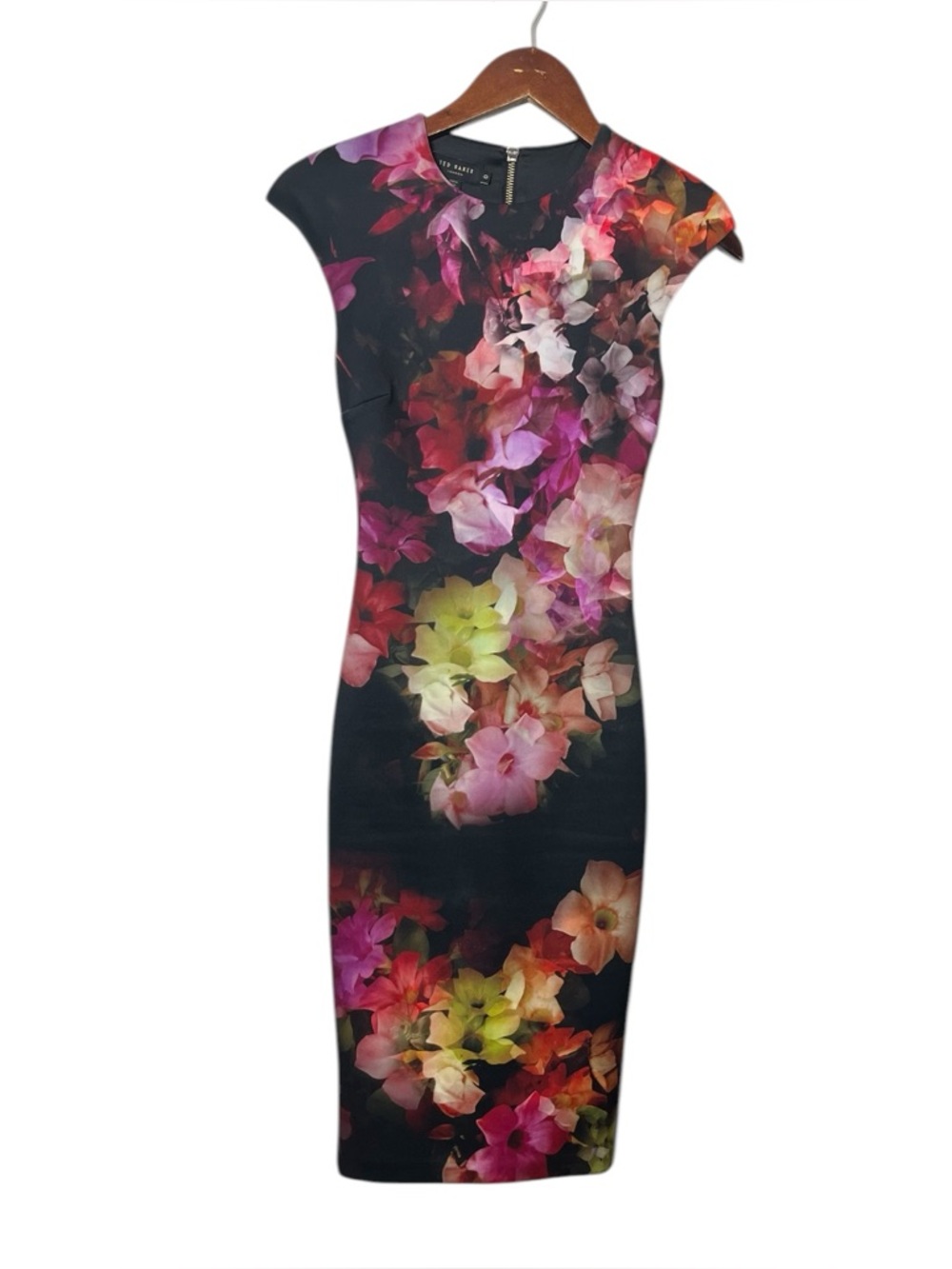 Ted Baker Catina Women’s‎ 0 Floral Sheath Midi Cocktail Wedding Guest Elegant - Picture 2 of 12